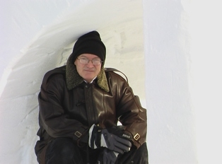 Inside an ice sculpture in Joensu, Finnland
